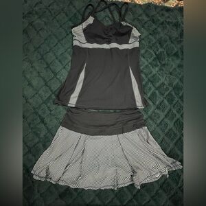 Kyodan Gray Mini Fit and Flare Tennis Skirt Set